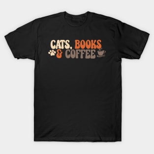 Cats Books Coffee T-Shirt